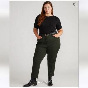 Universal Standard Long Cigarette Ponte Pants (Small) In Forest Houndstooth